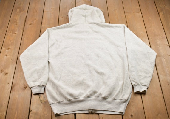 Vintage 1990s Blank White Zip up Hoodie / 90s Zip up Hoodie