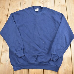 Vintage 1990s Jerzees Blank Crewneck Sweatshirt / 90s Crewneck / Made In USA / Essential / Streetwear / 90s / Blue