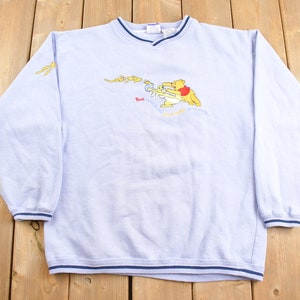 Vintage 1990s Cute Winnie The Pooh Disney Crewneck / Vintage Sweatshirt / Vintage Disney / Pooh / Embroidered