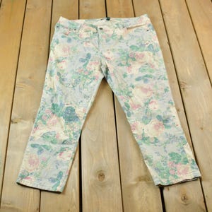 Vintage 1990s Ralph Lauren Floral Muster Hose Größe 14 / 90s Style Hose / Streetwear Fashion / Unterteil / Lauren By Ralph Lauren / Blumen