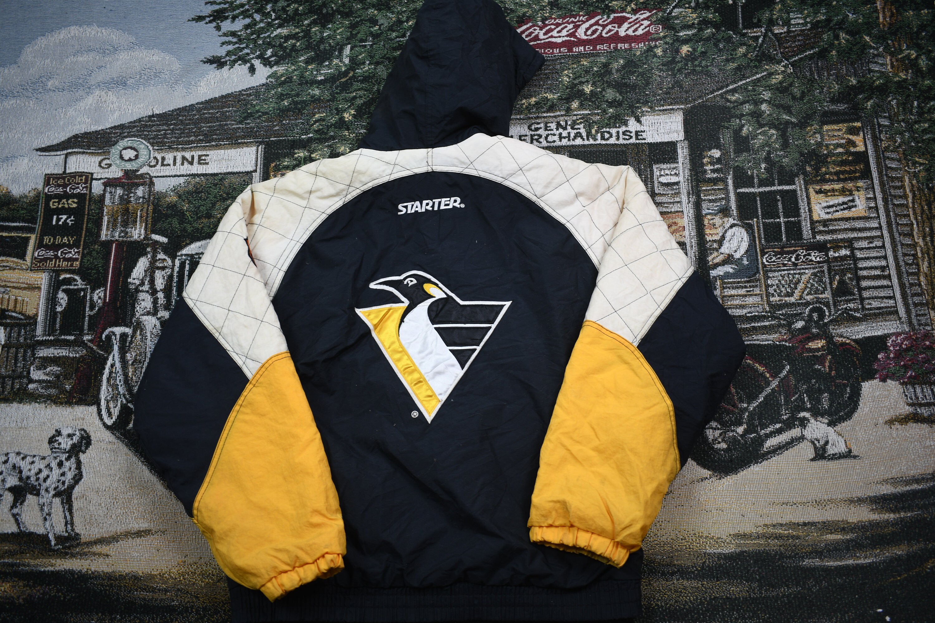 Vintage Pittsburgh Penguins Varsity Bomber Jacket Starter Size 