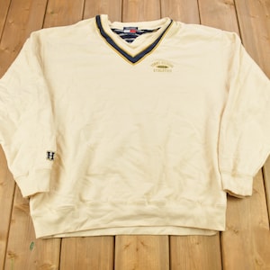 Vintage 1990s Tommy Hilfiger V Neck Embroidered Sweatshirt / 90s Tommy / V Neck / Streetwear / Tommy Athletics