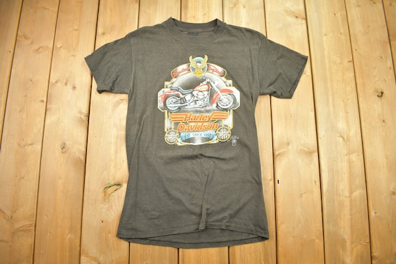 3d emblemHarley-Davidsonイーグル Tシャツ 1987年製 80'sヴィンテージハーレーダビッドソン1987イーグル3DEMBLEMT