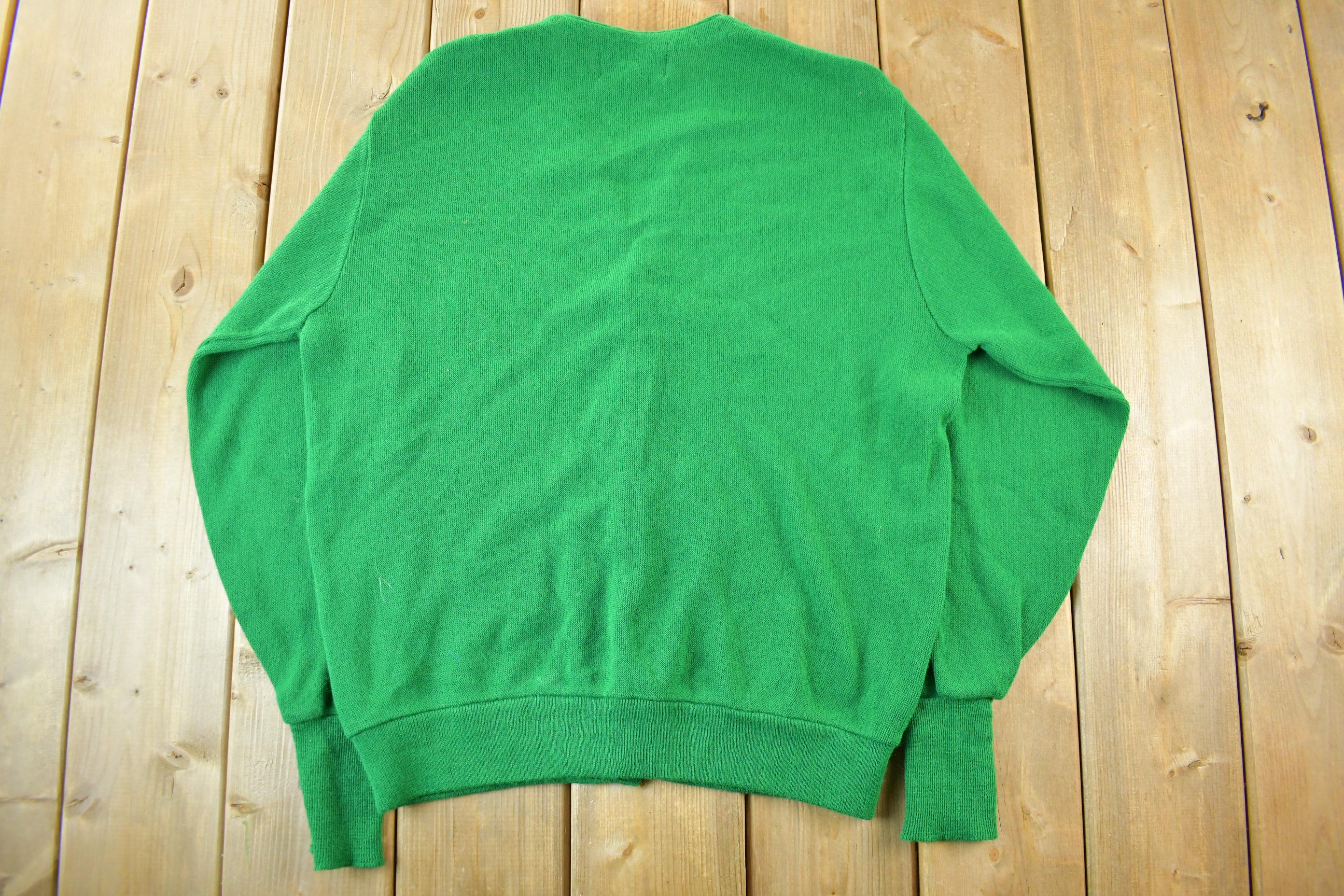 Vintage 1980s Knights Bridge Knit Cardigan Sweater Men