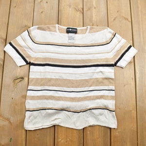 Vintage 1990s Blank Shortsleeve Knit Sweater / Made In Australia / Womens / Streetwear / 90s Blank