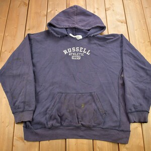 刺繍◎ 90s RUSSELL ATHLETIC Front V Sweat Vintage 90s Russell Athletic Dark Blue Navy V Stitch