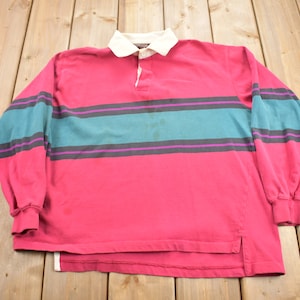 Vintage 1990s Wynbrooke Color Block Rugby Sweatshirt / Streetwear / Striped Sweater