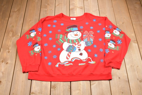 Vintage 1990s Snowman Graphic Christmas 
