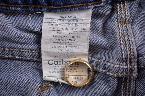 Vintage 1990s Carhartt Denim Work Pants Size 34 x… - image 7