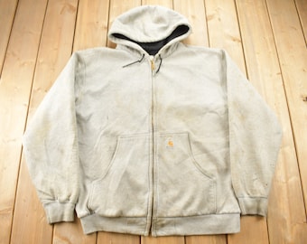 Vintage 1990s Carhartt Zip Up Hoodie / 90s Hoodie / Vintage Sweater / Vintage Carhartt / Distressed / Vintage Workwear