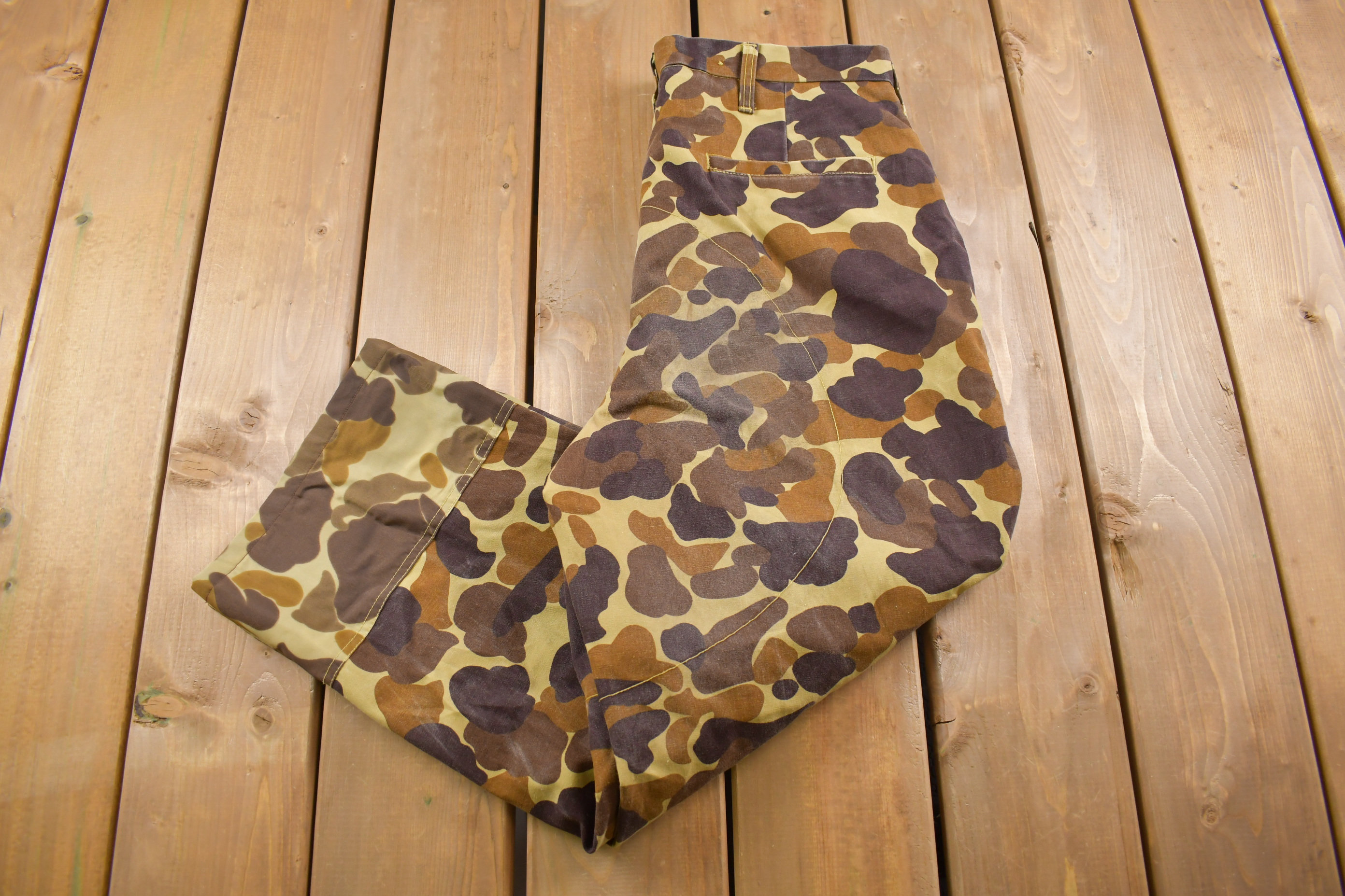 Vintage 1990s Gamehide Duck Camo Nylon Waterproof Hunting Pants 36