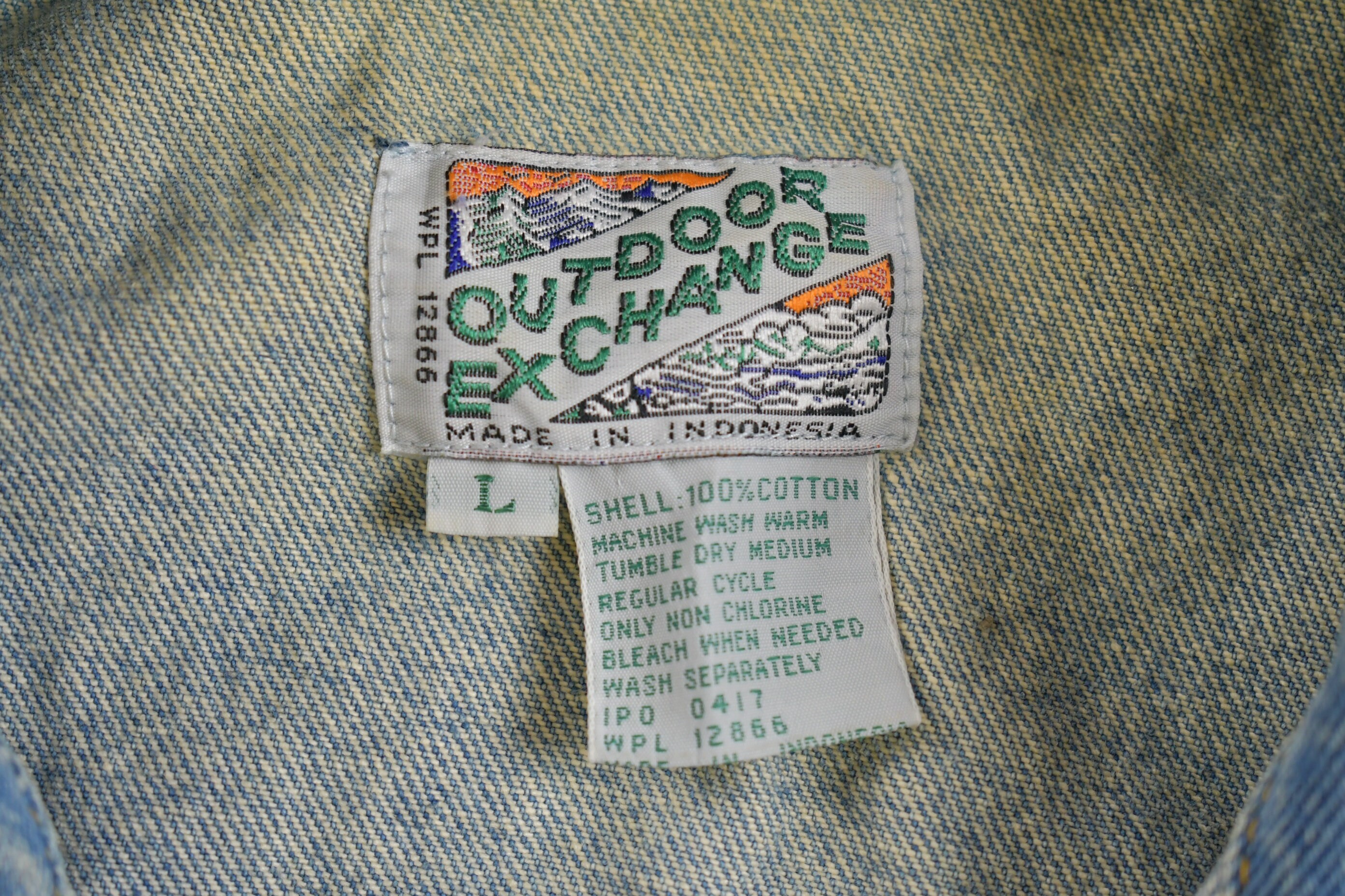 Vintage 1990s Outdoor Exchange Denim Jean Jacket / Vintage Denim 