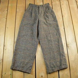 Vintage 1980's Polo Ralph Lauren Plaid Wool Trousers Women's 25 X