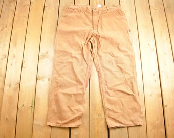 Vintage 1990s Carhartt Carpenter Pants Size 39 x 29 / Light Brown / 90s Cargo Pants / Vintage Workwear / 90s Carhartt / Union Made In USA