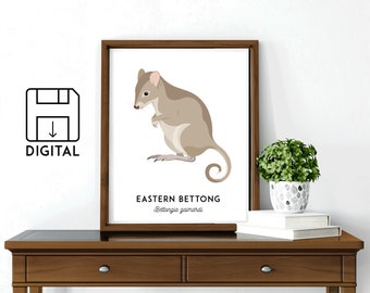 Bettong print, printable animal art, Australian native, Australian art, nursery art, nursery decor