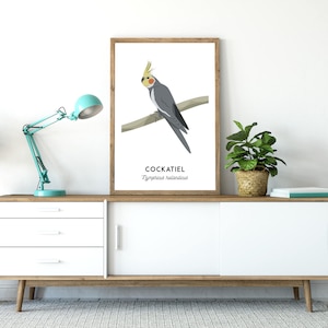 Cockatiel print, printable bird print, animal print, Australian native wall art, Australian wildlife art, nursery prints, nursery art image 6