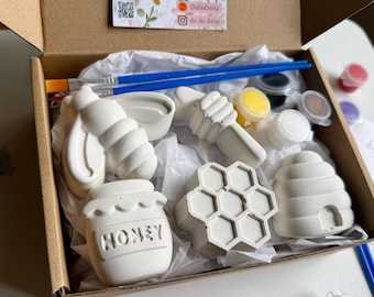 DIY Beehive Plaster Paint Kit, Honeycomb, Bee, Party Activity, Summer Craft