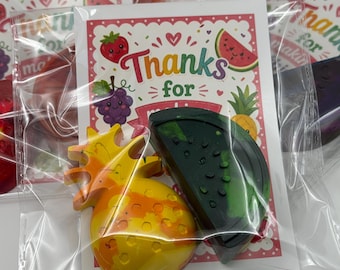 Fruit Shaped Crayons, Party Favors, Twotti Fruity Theme, Kids Art Supplies