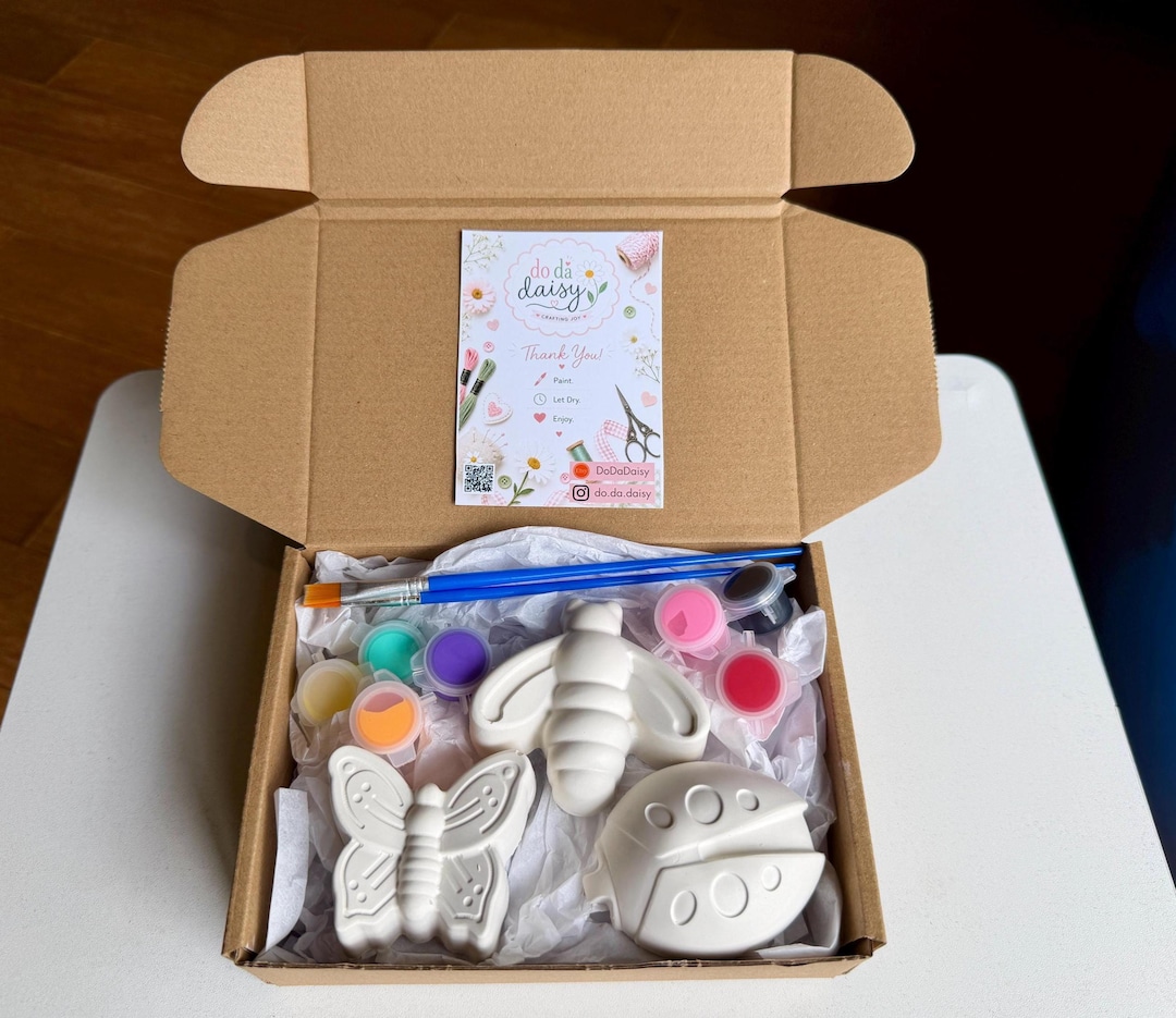 Plaster Insect Kit Plaster Insect Paint Kit, Birthday Craft Activity, Ladybug Bee ...