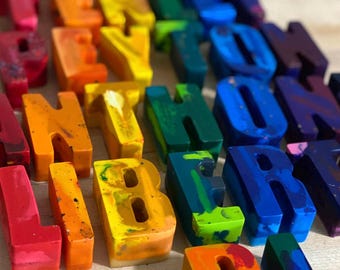 Personalized Name Letter Crayons, Rainbow Colors, Personalized Name