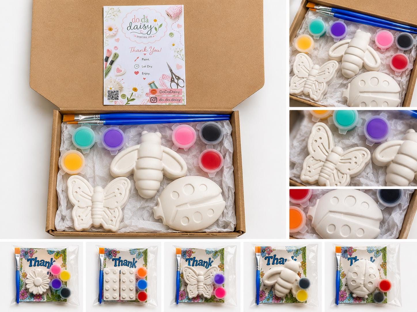 Plaster Insect Kit Plaster Insect Paint Kit, Birthday Craft Activity, Ladybug Bee ...