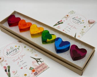 Crayon hearts, Crayon melts, Rainbow Crayons, Party Favor, Birtbday, Summer craft