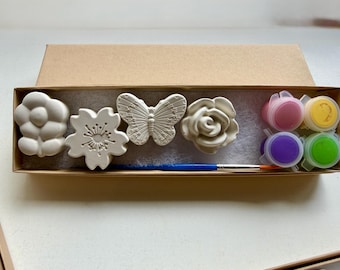 DIY Flower Paint Kit, Plaster Paint Project