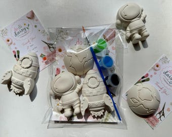 Space Plaster Acrylic Paint Kit, Kids Crafts, Outerspace Theme, Party Favors