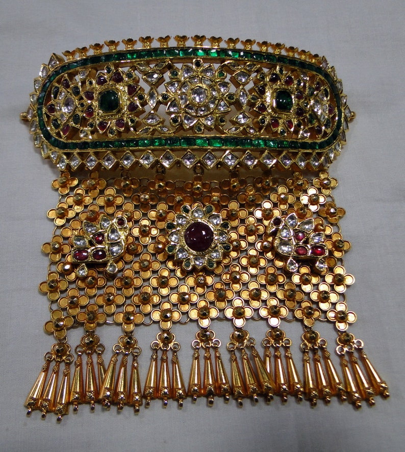 22K Gold Necklace Choker Diamond Set From Rajasthan India Free Shipping