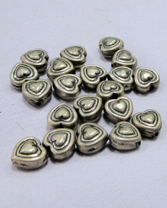 925 sterling silver 100pcs loose Heart beads jewelry … Gem