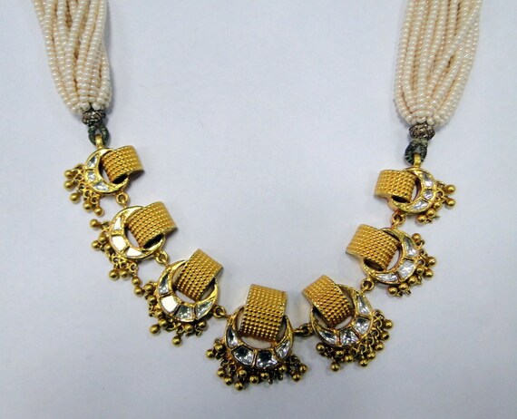 Vintage 22 k solid gold Diamond set necklace chok… - image 3