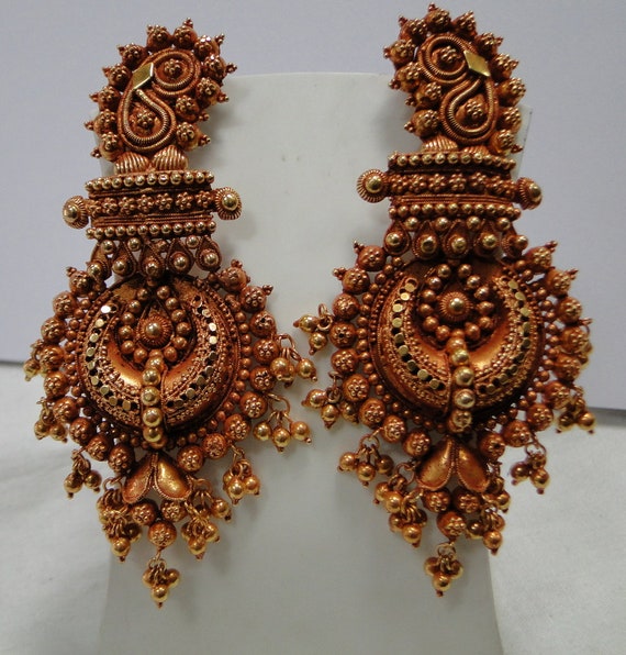 AAA Quality Gold Earrings Antique Jewelry Temple Earrings Gold