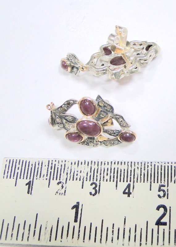 Vintage Victorian Natural Ruby Gemstone Diamond D… - image 3