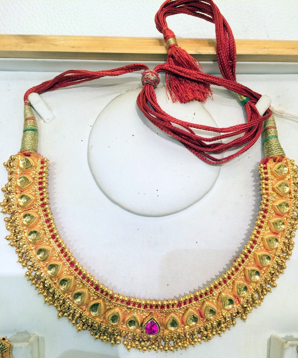 22K Gold Choker Necklace Wedding Indian 
