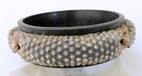 ethnic tribal old silver bangle upper arm bracelet - image 2