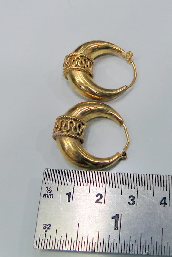 Vintage 9ct Italian Gold Twisted Hoop Earrings - Regarde Jewellers