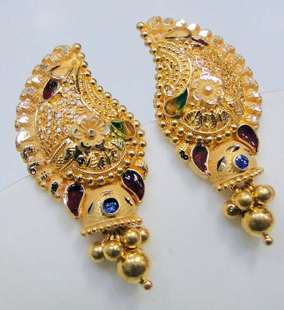 22kt gold earrings designs with price online