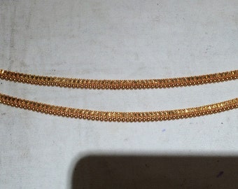 Gold Anklet 22K Handmade ankle bracelet chain pair fine jewellery 495-025