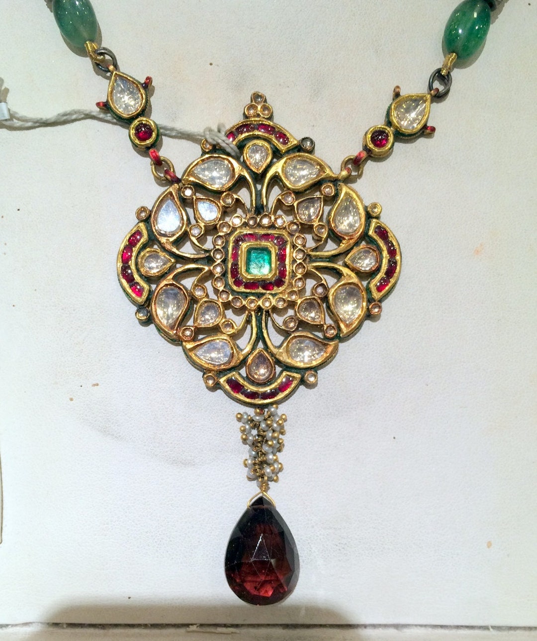 22K Gold Pendant Choker Necklace Kundan Jadau Indian Jewelry - Etsy