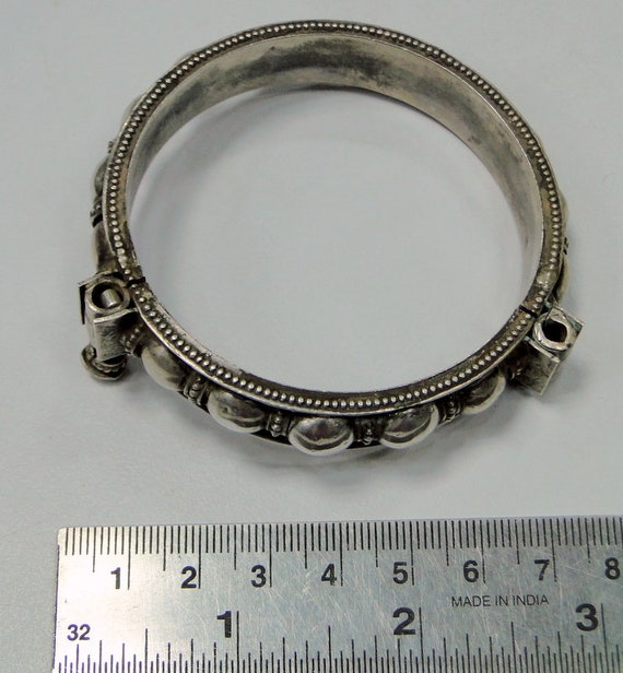 ethnic tribal old sterling silver bangle bracelet… - image 5