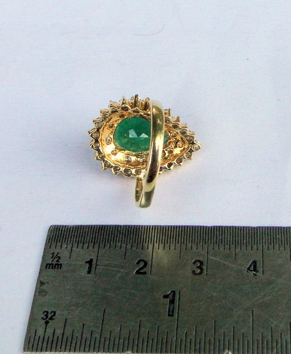 18 K Gold Natural Emerald Diamond engagement ring… - image 5