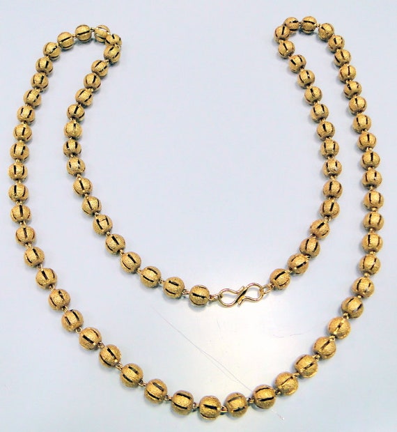 Vintage 22k Gold Beads Chain Necklace 