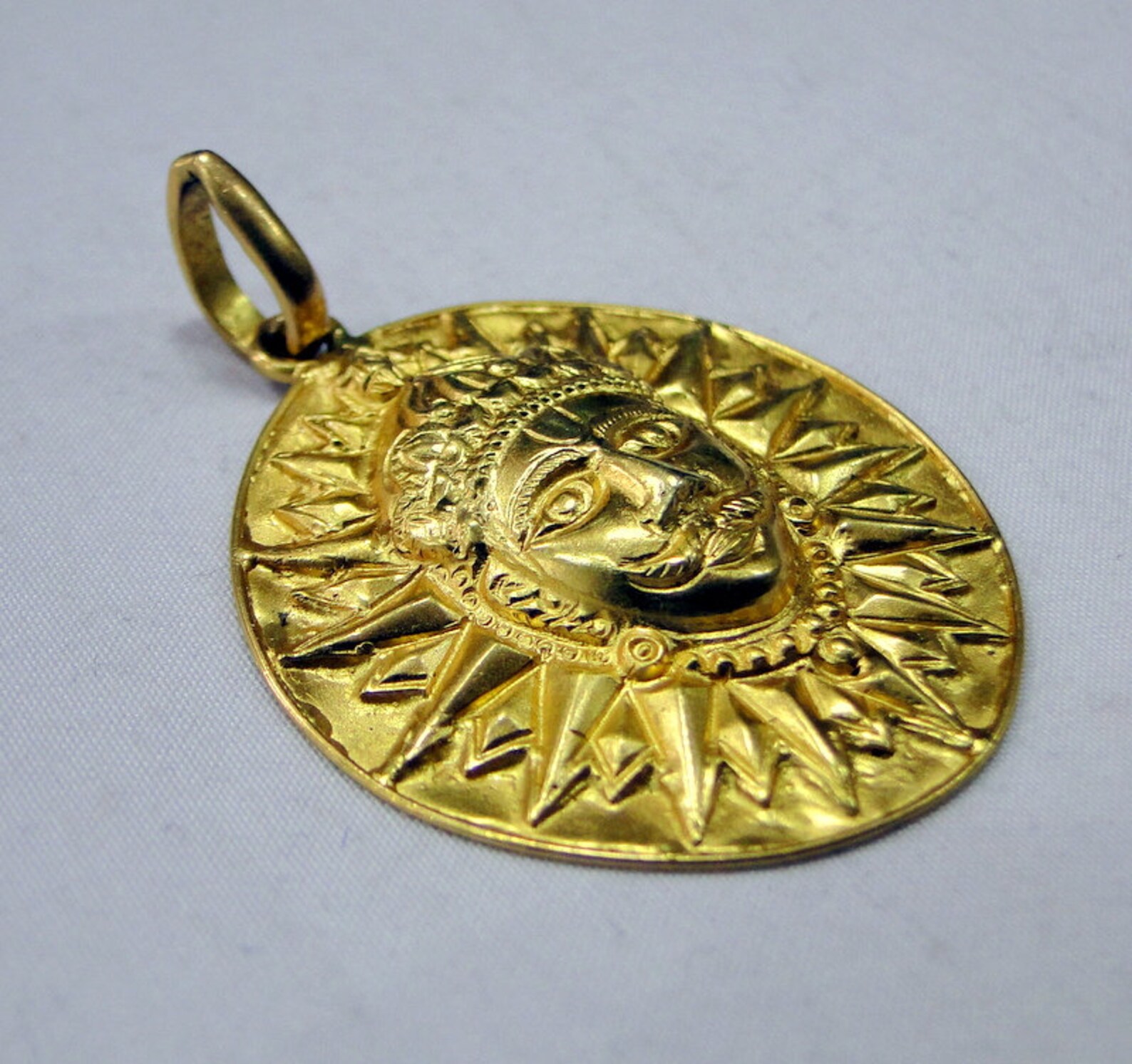 Vintage 22 K Solid Gold Sun Pendant Necklace Jewelry Etsy