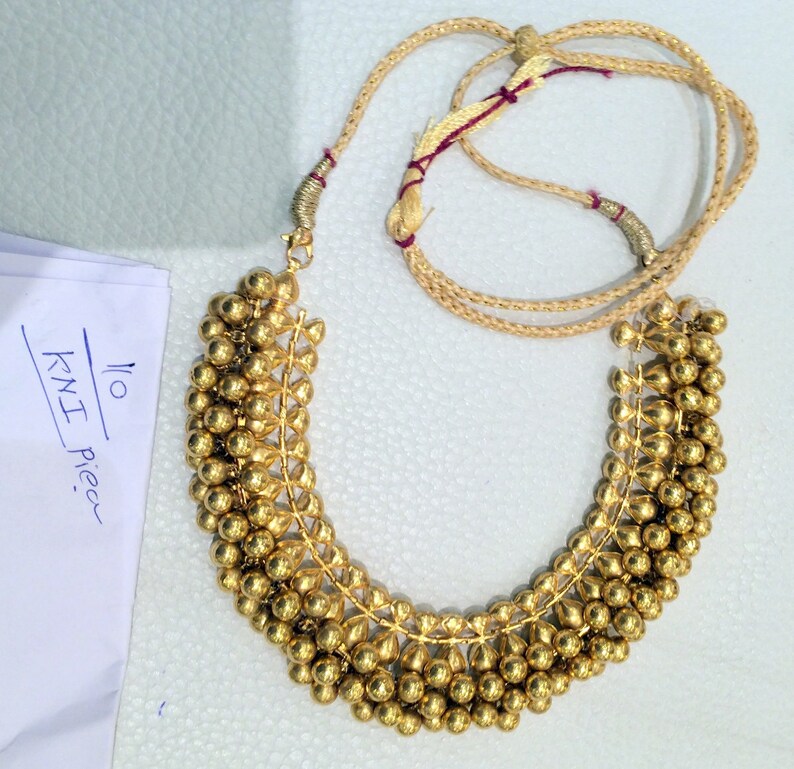 22K Gold Choker Necklace Kundan Jadau Indian jewelry 497