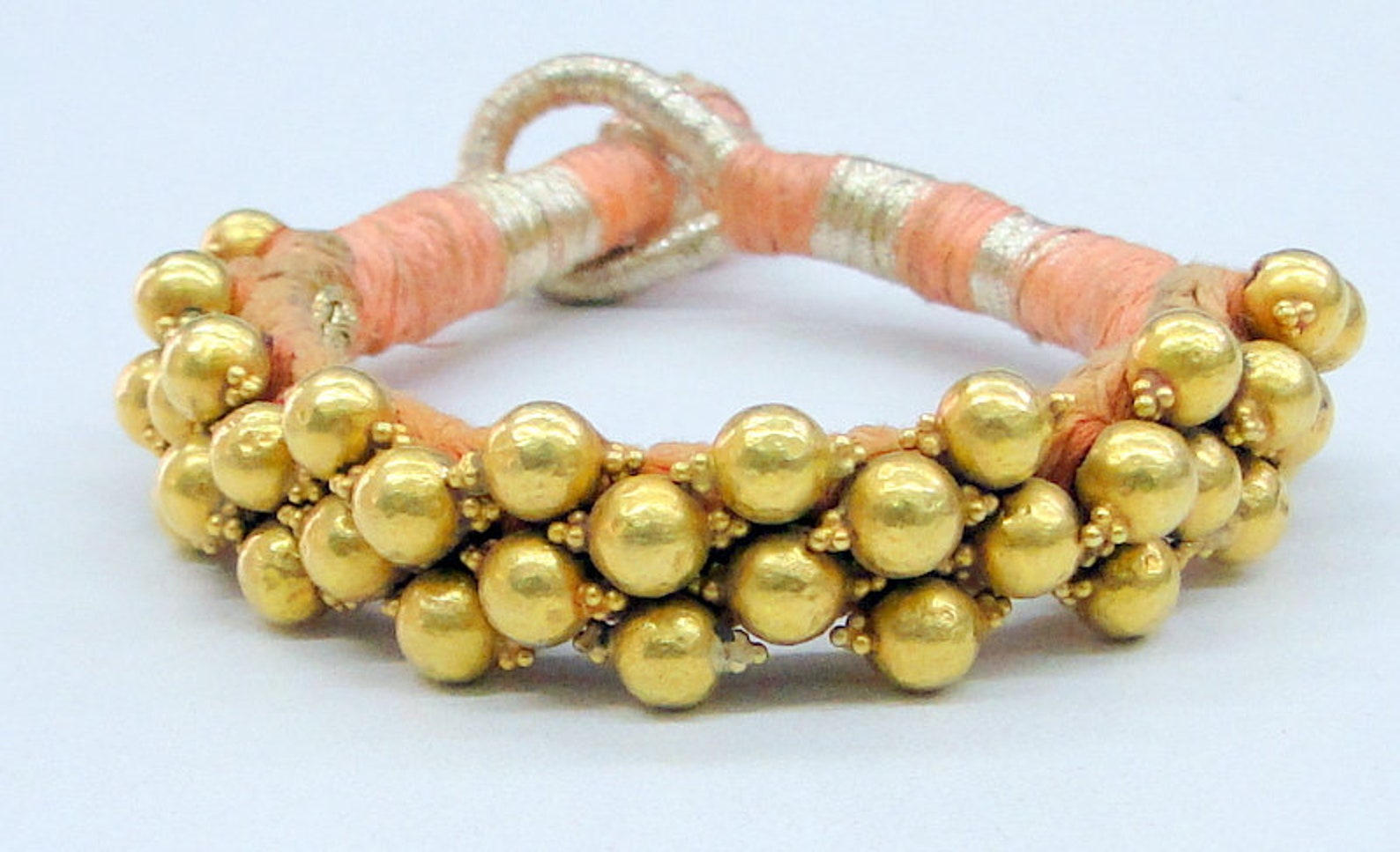 Ethnic Vintage 22K Gold Beads Bracelet Cuff Fine Jewelry Free Etsy