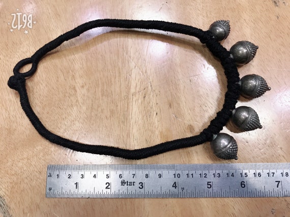 Ethnic Tribal Old Silver spike beads pendants Han… - image 4