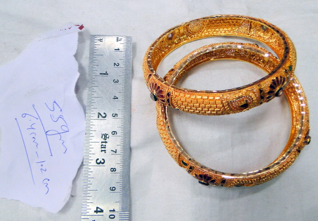 Gold Bangles 22K Solid Gold Cuff Bracelet Fine Handmade Etsy