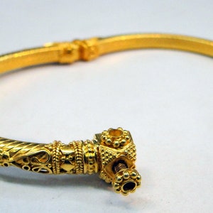 Ethnic Vintage 22K Gold Bangle Bracelet Cuff Fine Design - Etsy