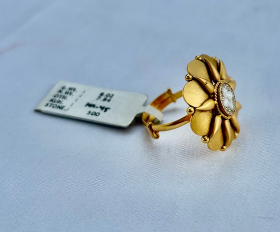 22K Gold Hallmarked Cocktail Ring Fine Handmade J… - image 8
