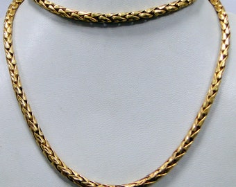 22K Gold Long Chain Necklace fully handmade Free shipping